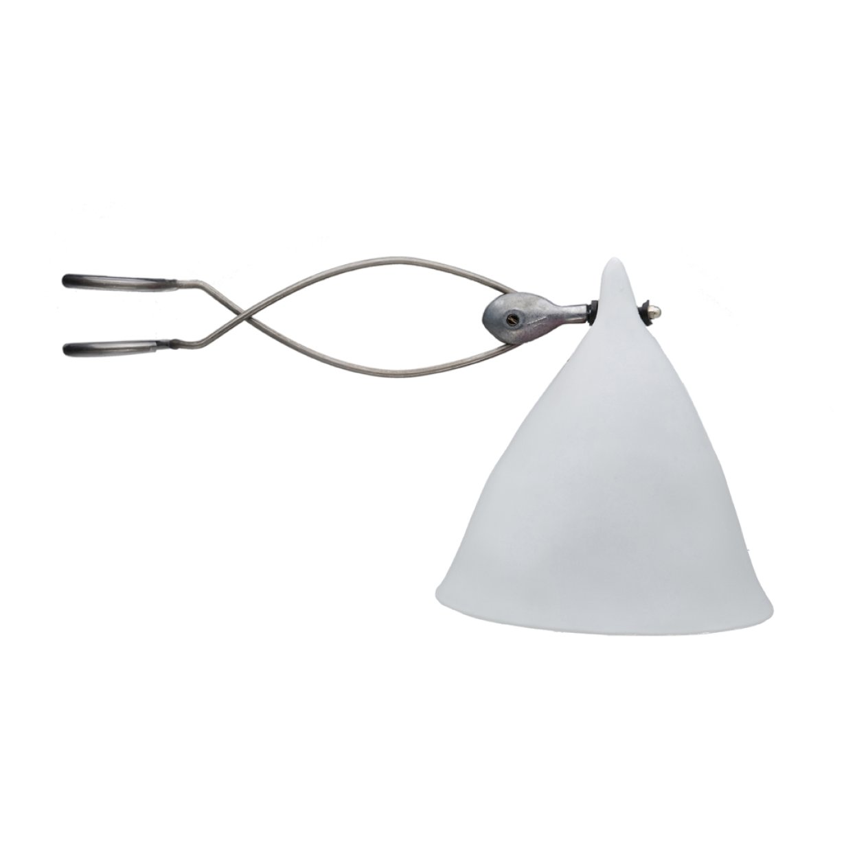 Lampe Cornette à pincer - Porcelaine blanche mate