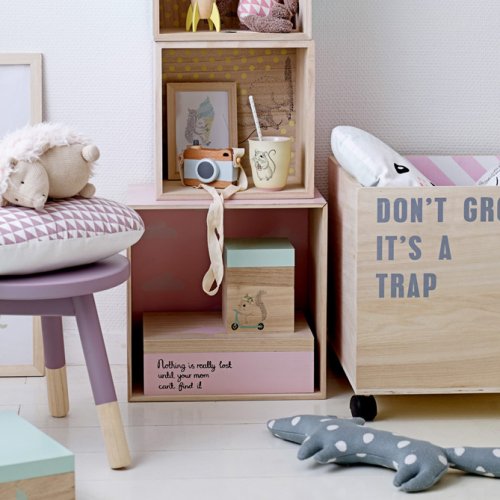 Appareil photo en bois - Rose poudré