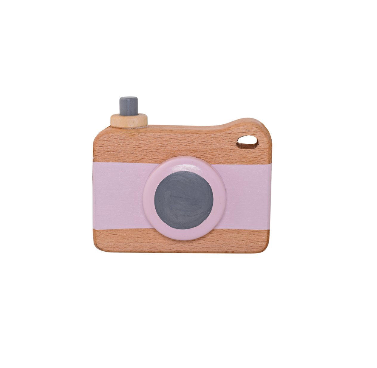 Appareil photo en bois - Rose poudré