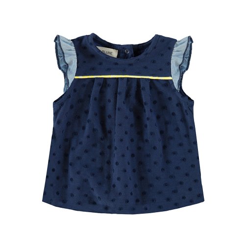 Blouse manches volantes - Marine