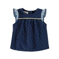 Blouse manches volantes - Marine