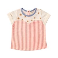 T-Shirt Imprimé Etoiles et Rayures - Rose