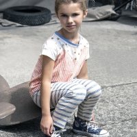 T-Shirt Imprimé Etoiles et Rayures - Rose