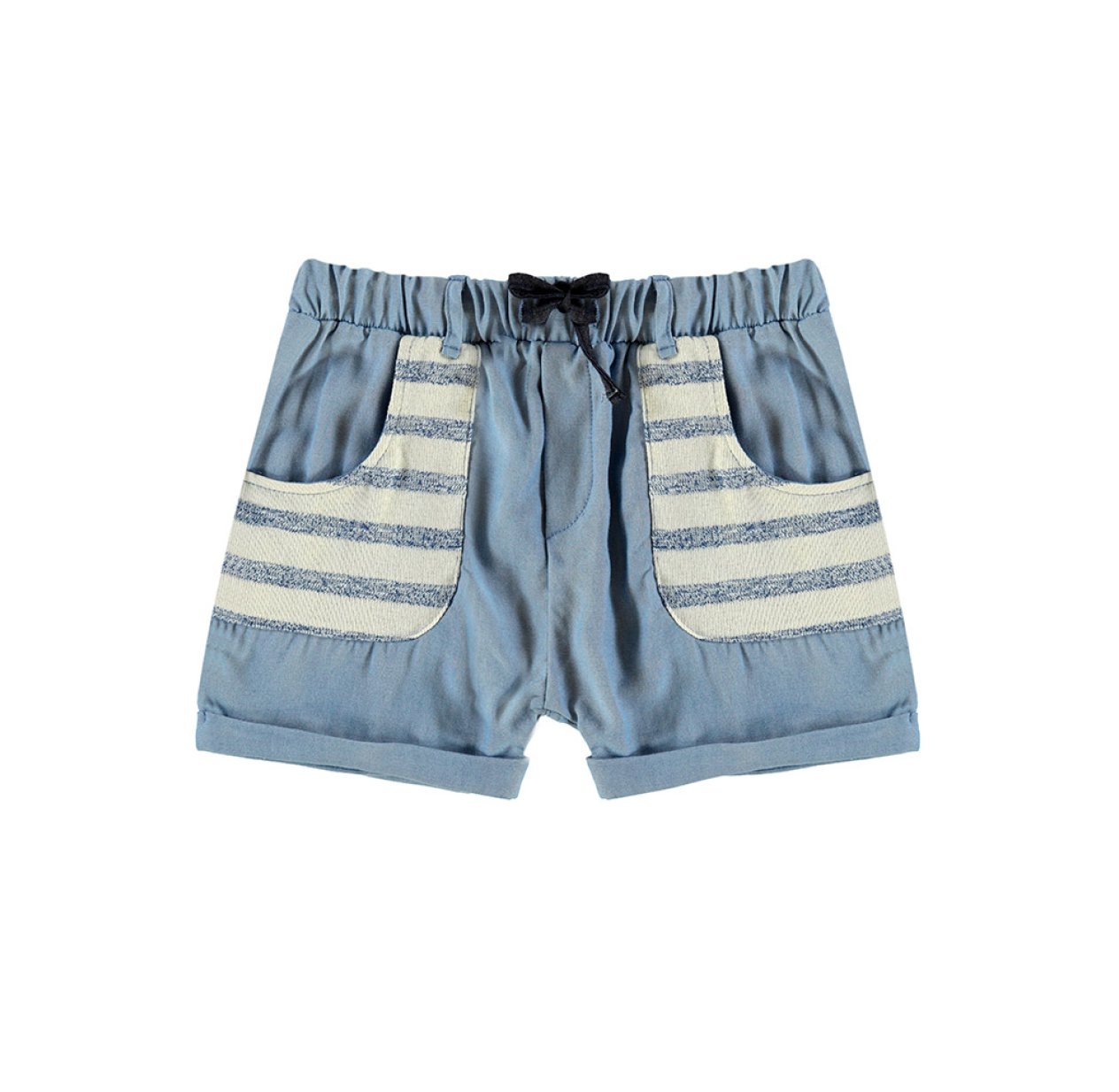 Short Fluid Denim et Marinière - Bleu