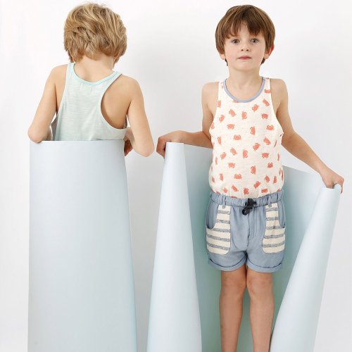 Short Fluid Denim et Marinière - Bleu