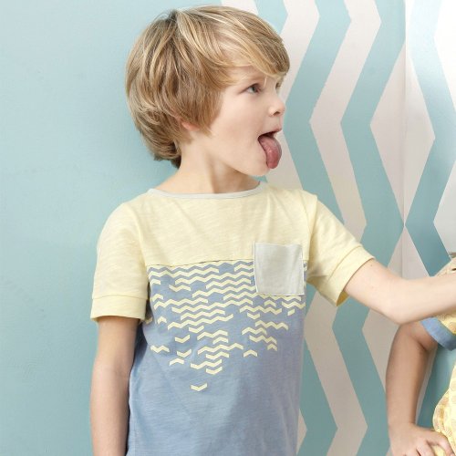 T-shirt Nouvelle Vague - Jaune/Bleu