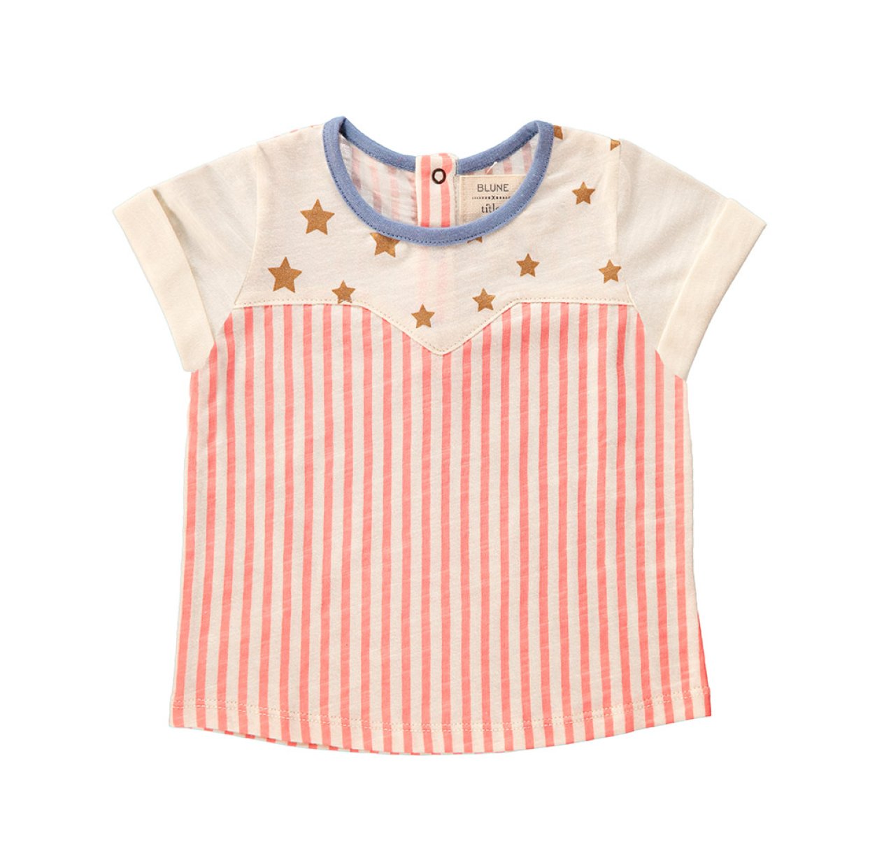 T-Shirt Imprimé Etoiles et Rayures - Rose