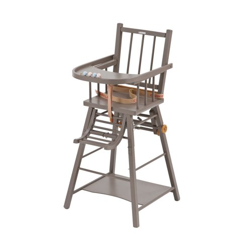 Chaise haute transformable Marcel - Laqué taupe