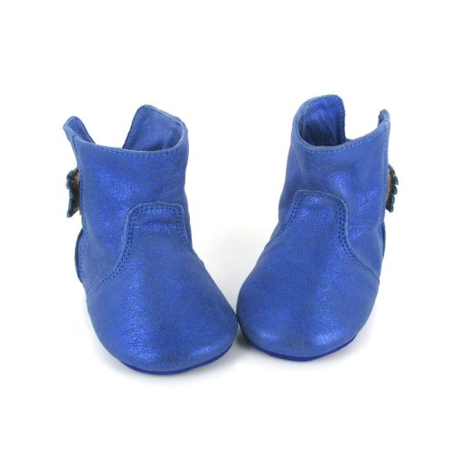 Chaussons Boubotte Cuir irisé - Bleu
