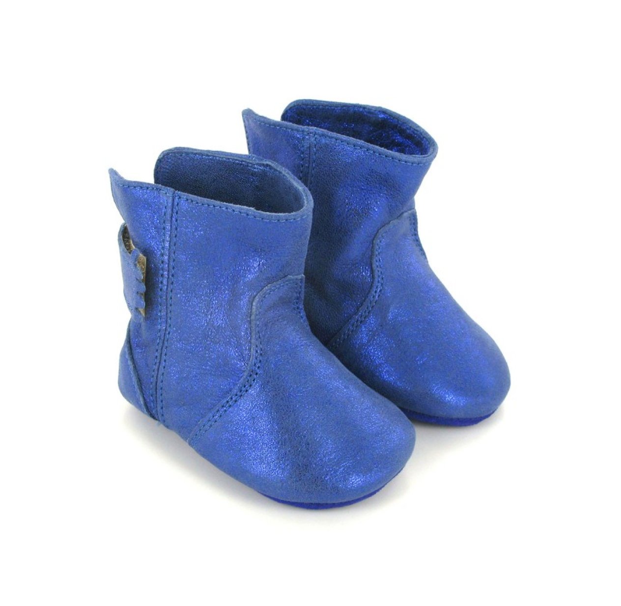 Chaussons Boubotte Cuir irisé - Bleu