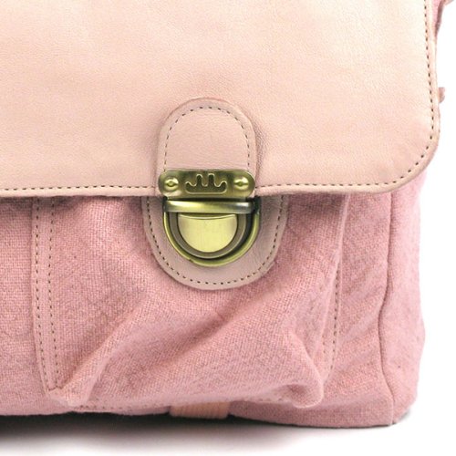 Cartable cuir et toile - Guimauve