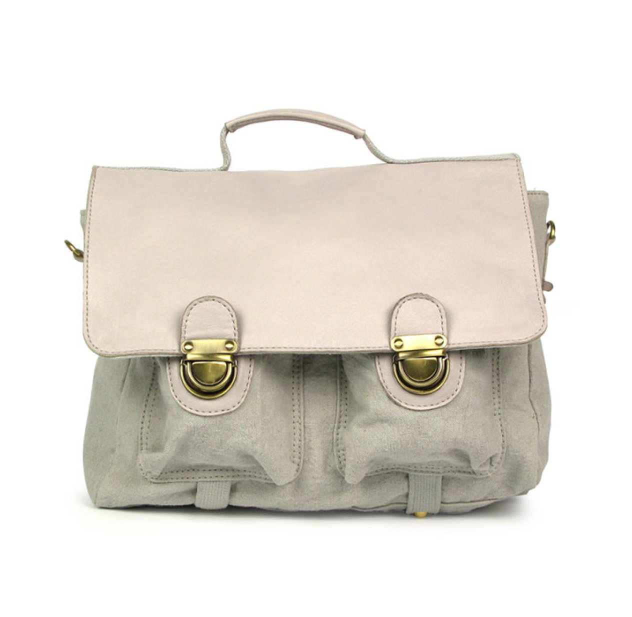 Cartable cuir et toile - Plume