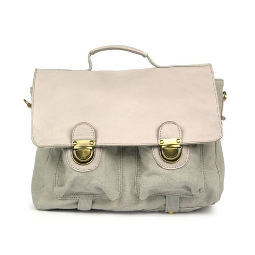 Cartable cuir et toile - Plume