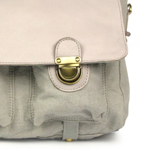 Cartable cuir et toile - Plume