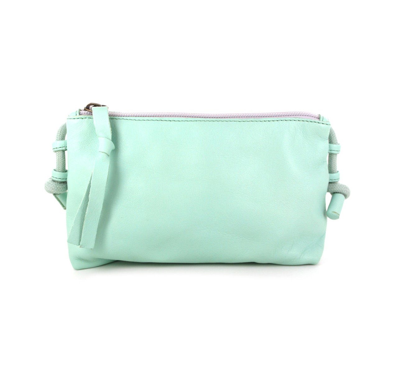 Pochette en cuir Givre - Turquoise