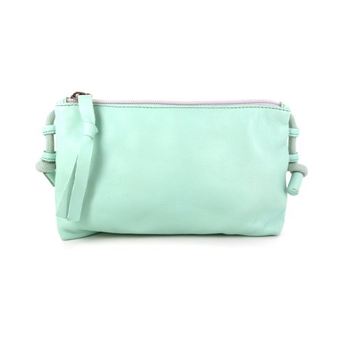Pochette en cuir Givre - Turquoise