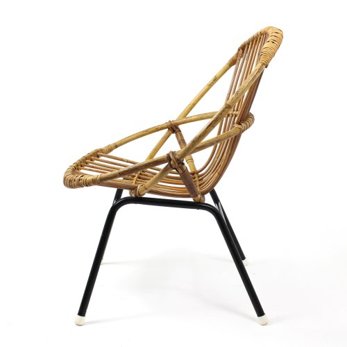 Fauteuil en rotin piétement métal