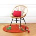 Fauteuil en rotin piétement métal