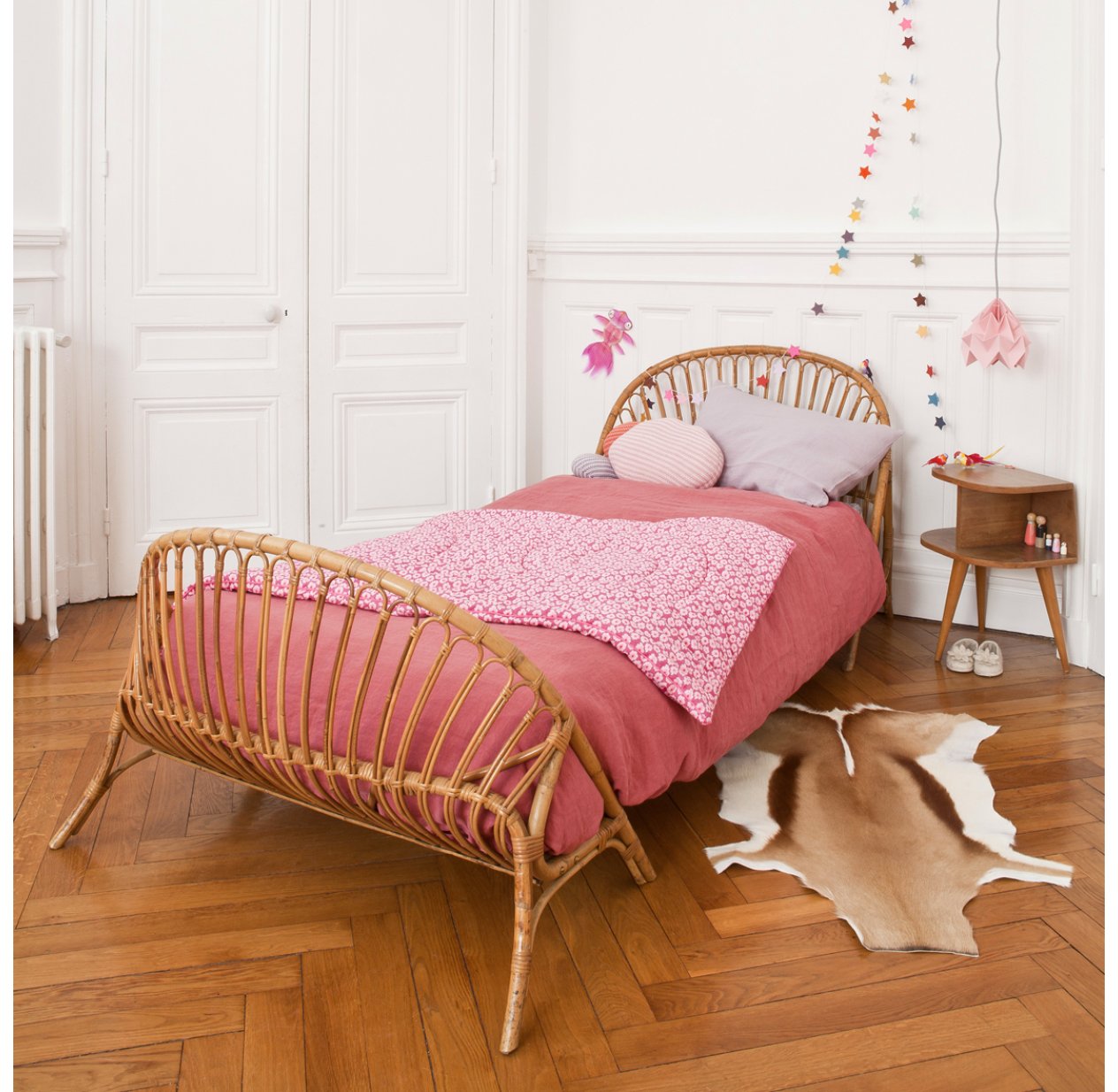 Lit enfant corbeille en rotin
