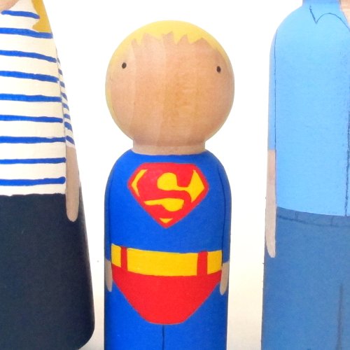 Superman Family - Poupées en bois