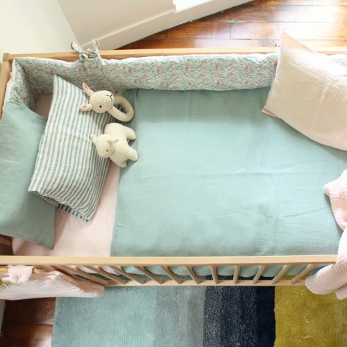 Taie d'oreiller Bébé Lin - Vert d'eau