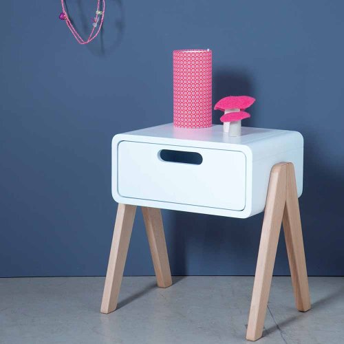 Chevet Petit Robot pieds naturels - Violet