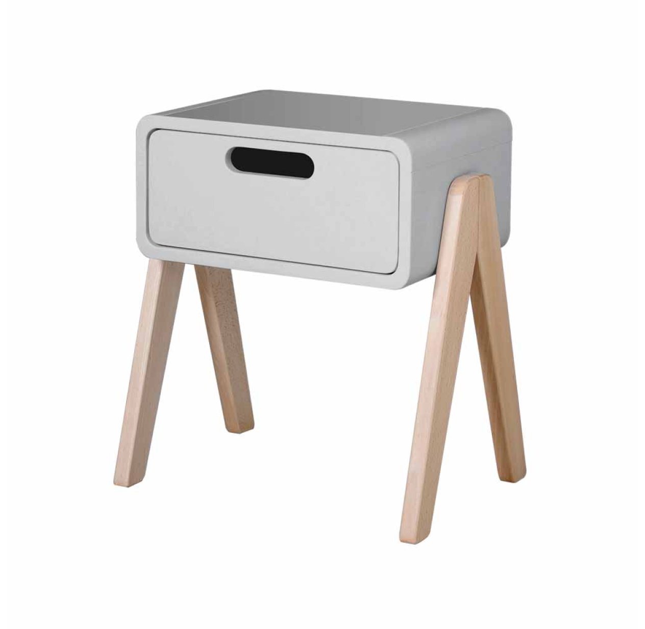 Chevet Petit Robot pieds naturels - Gris clair