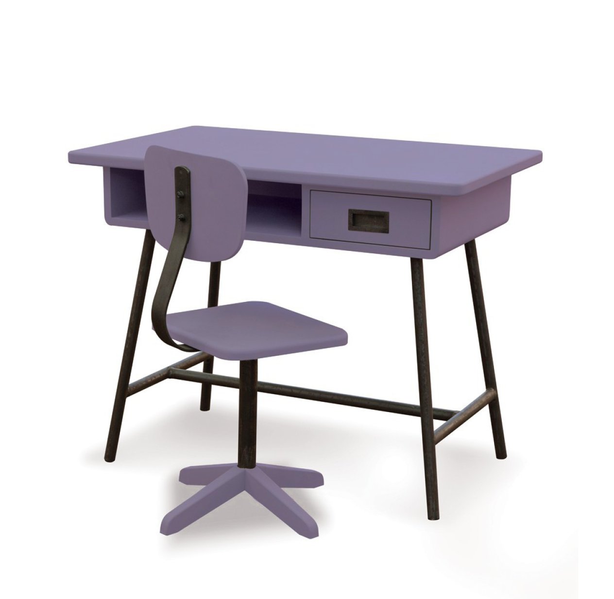 Bureau la Classe et chaise d'atelier Violet