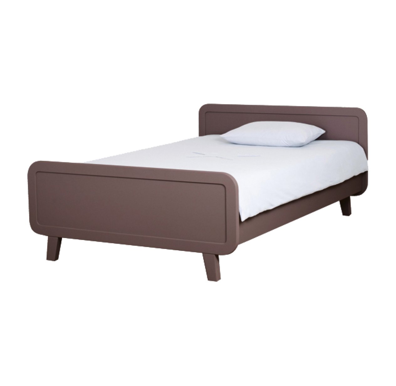 Lit enfant rond Chocolat - 120 x 200 cm
