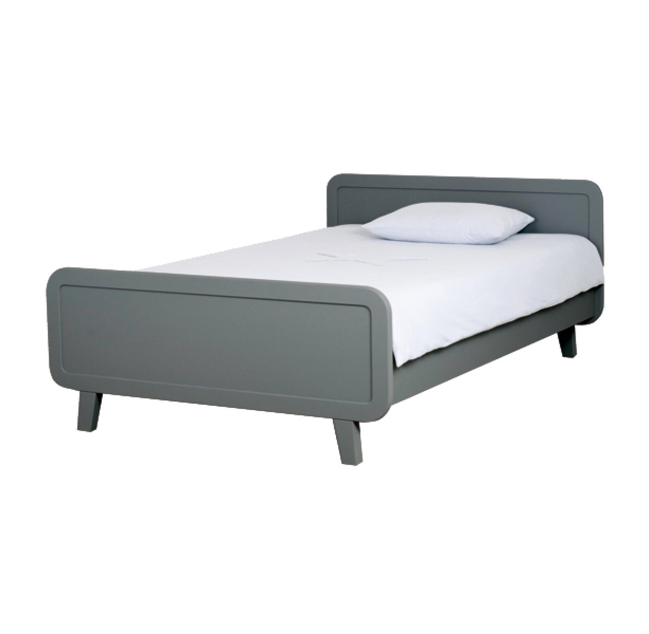 Lit enfant rond 120 x 200 cm - Gris souris