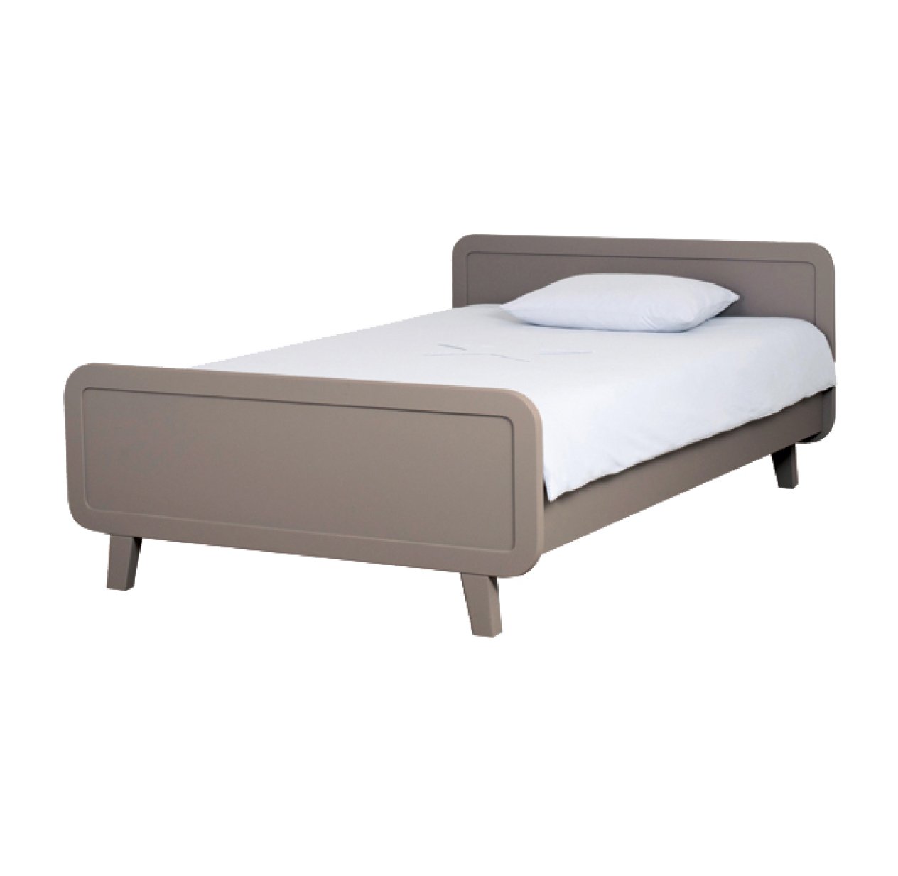 Lit enfant rond Taupe - 120 x 200 cm