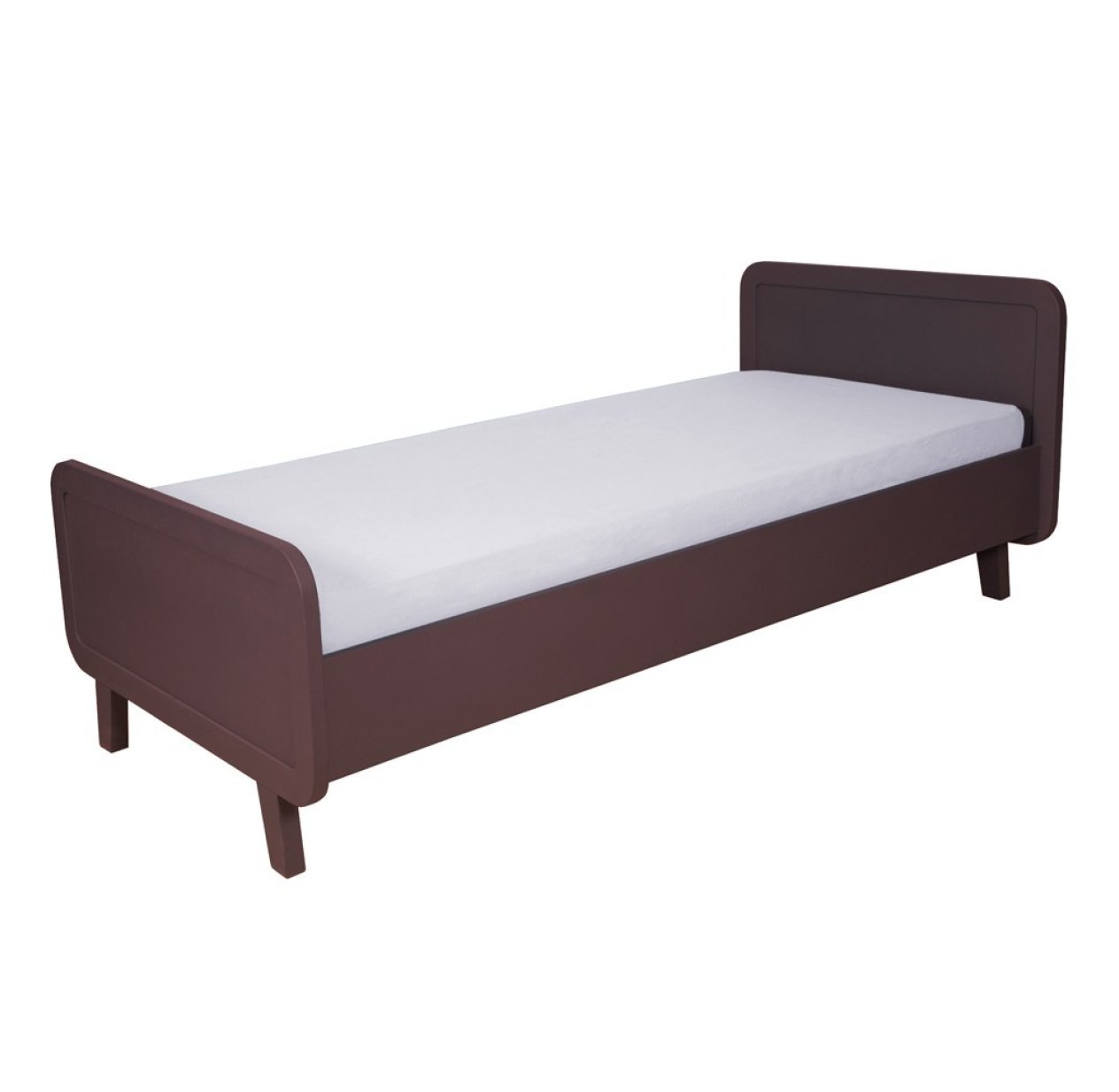 Lit enfant rond Chocolat - 90 x 200 cm