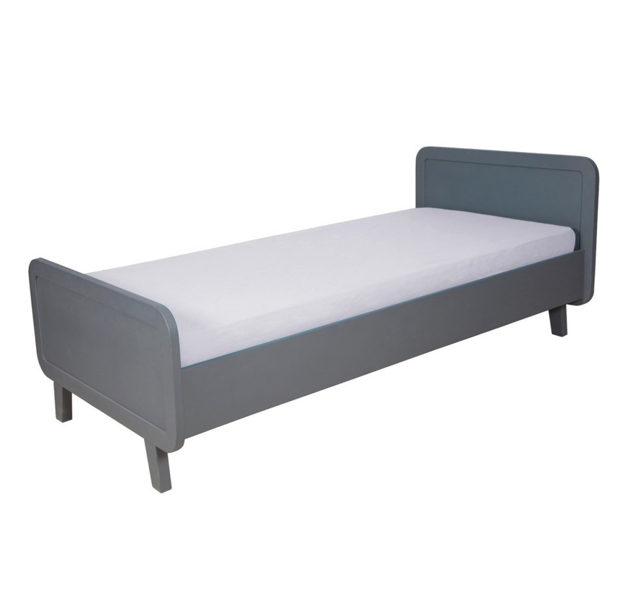 Lit enfant rond 90 x 200 cm - Gris souris