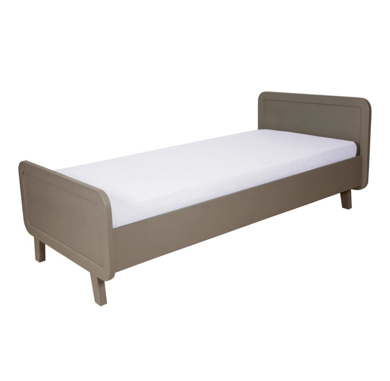Lit enfant rond Taupe - 90 x 200 cm