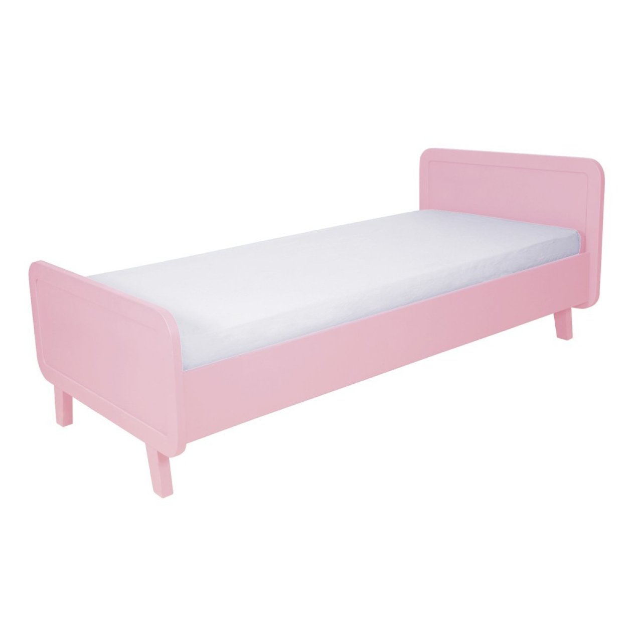 Lit enfant rond 90 x 200 cm - Vieux rose