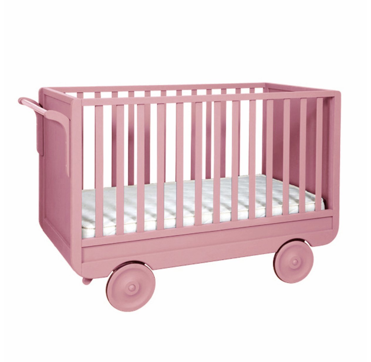 Lit roulotte évolutif - Vieux rose