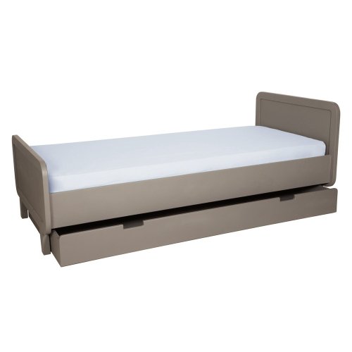 Lit enfant rond Taupe - 90 x 200 cm