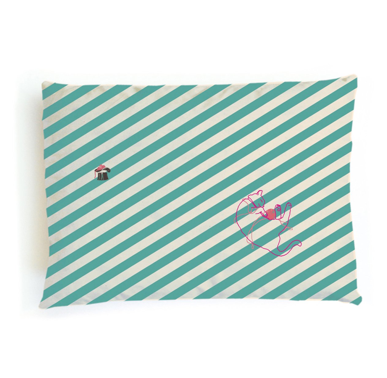 Coussin rayé chaton