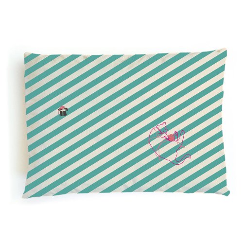 Coussin rayé chaton