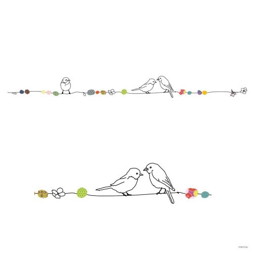 Sticker frise Perles et Oiseaux 5m