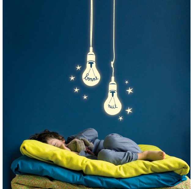Sticker phosphorescent Ampoules Mimilou pour chambre enfant - Les Enfants  du Design