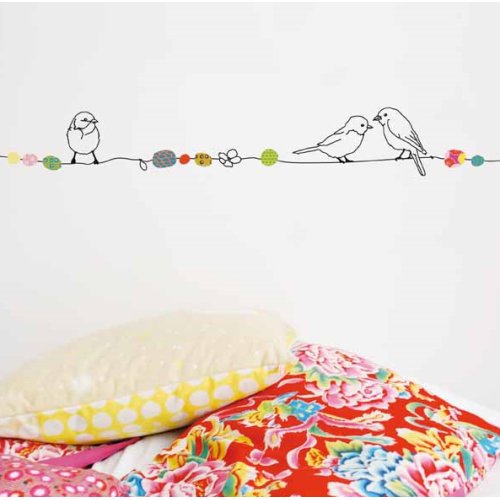 Sticker frise Perles et Oiseaux 5m
