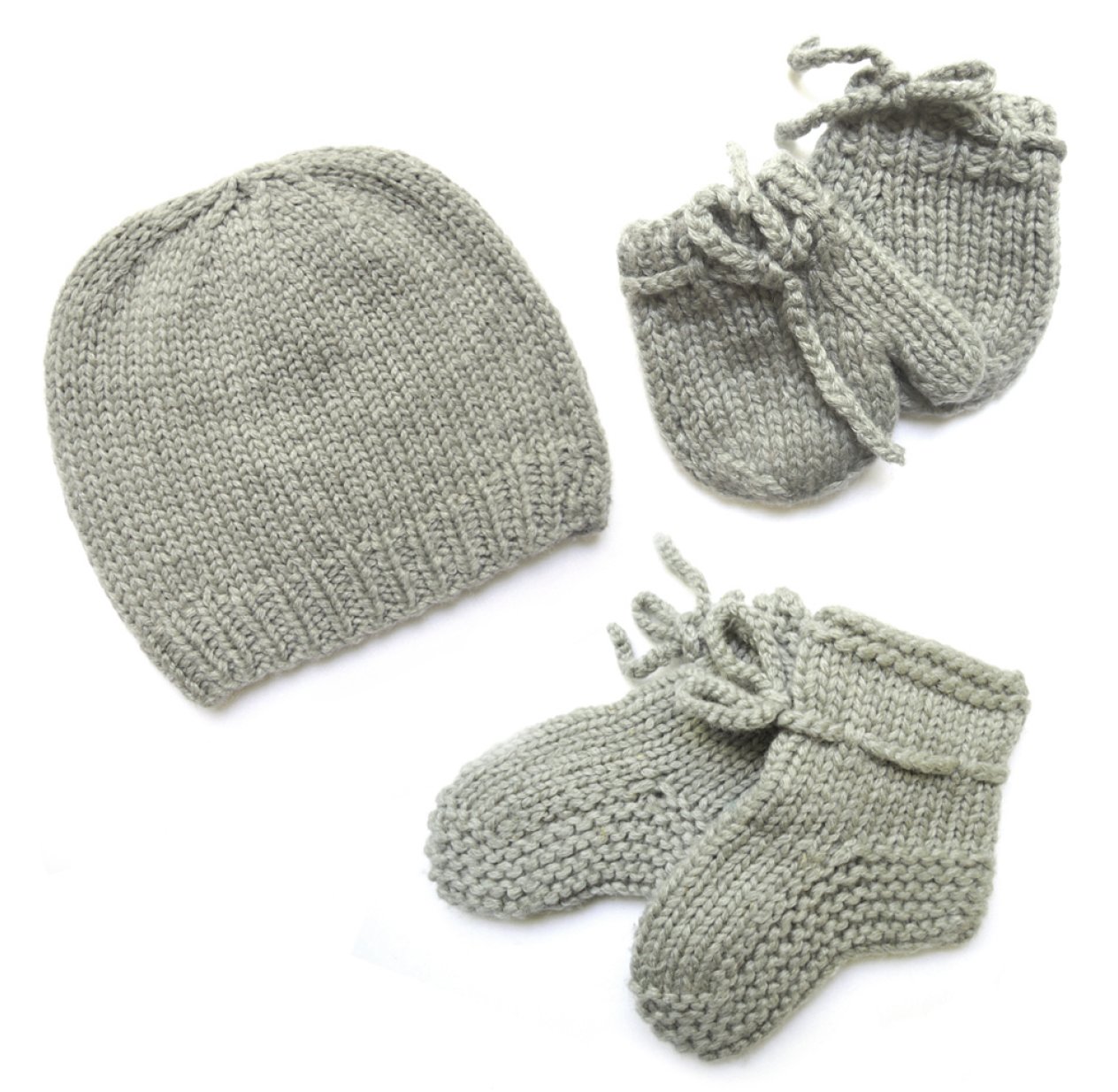Kit de naissance tricoté - Gris
