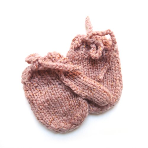 Kit de naissance tricoté irisé - Rose poudré