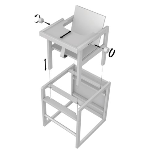 Chaise haute Cubic - Moon Shadow