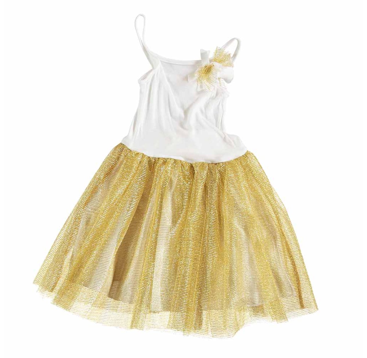 Robe de Princesse/Bal - Blanc/Or