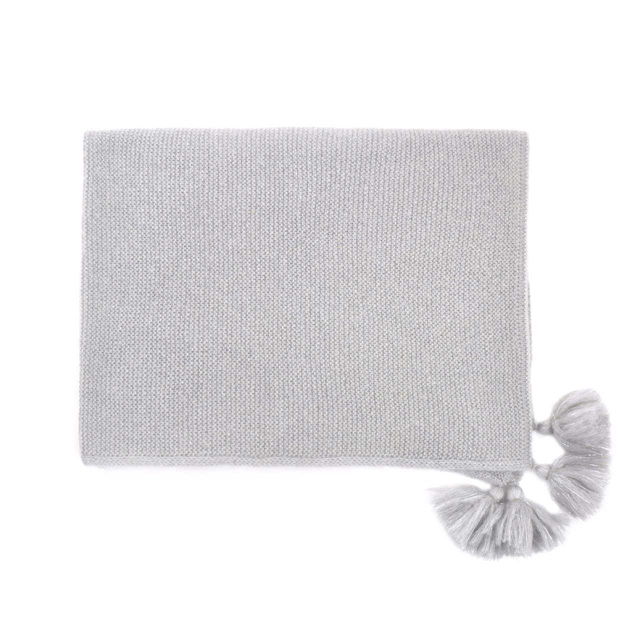 Couverture Pompon Lurex mohair - Gris clair