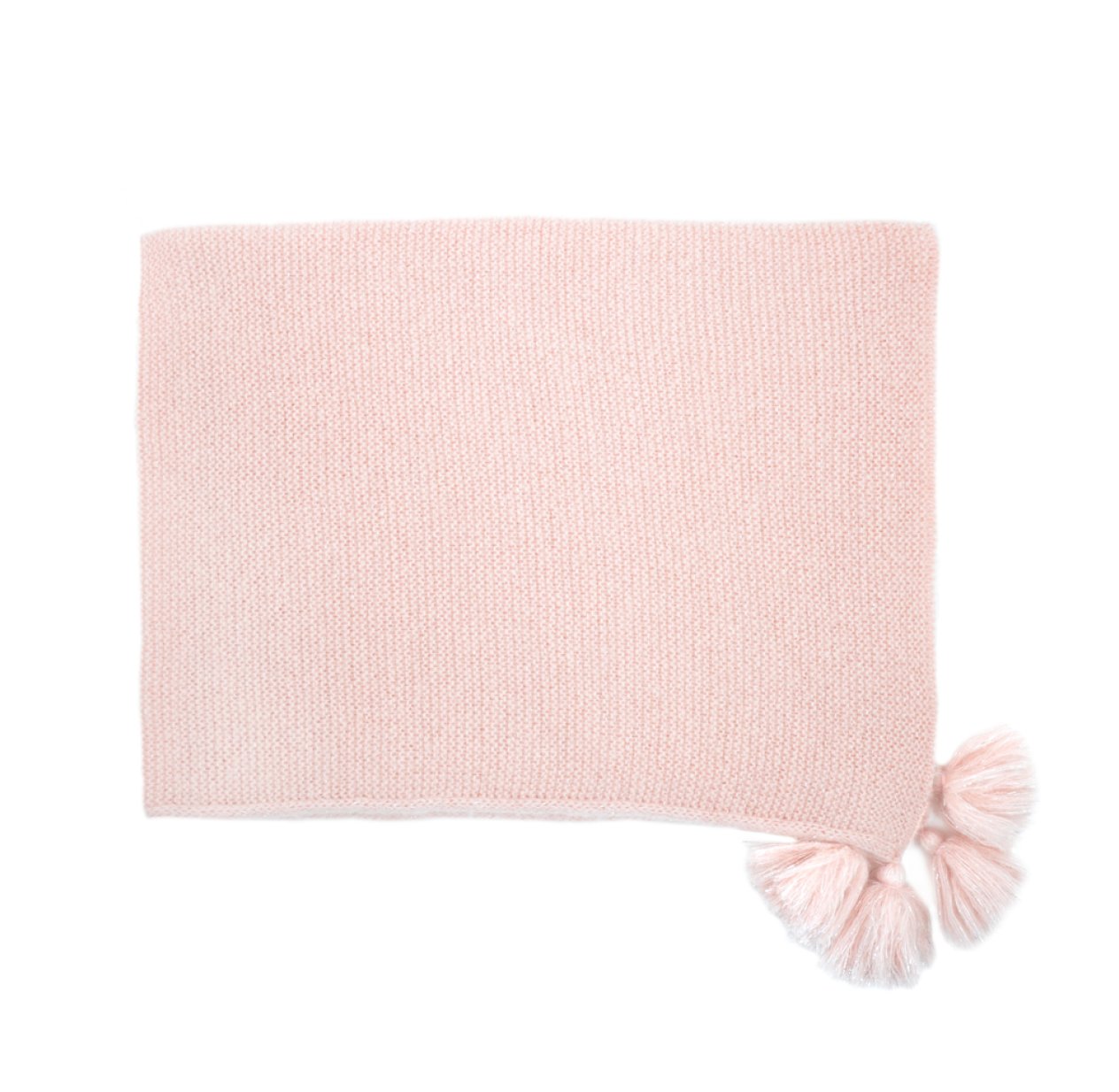Couverture Pompon Lurex mohair - Rose poudré