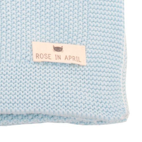 Couverture Bou en tricot - Bleu ciel