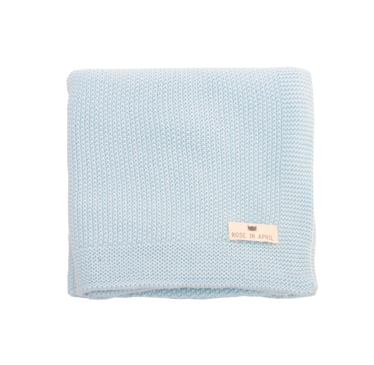 Couverture Bou en tricot - Bleu ciel